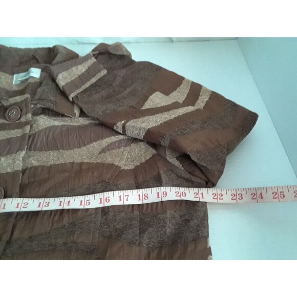 Erin London Women's Jacket Size Large Button Front Quilted Tapestry Pockets - Picture 3 of 7